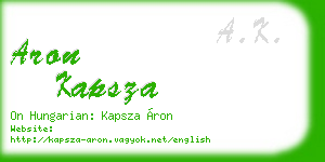 aron kapsza business card