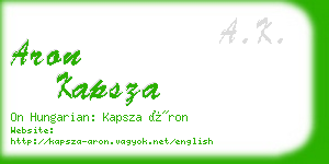 aron kapsza business card